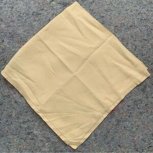 Vintage antique custard cream yellow cotton small square tablecloth 33x32”